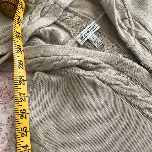 St.John Sport Hoodie Cadigan L Wool Silk Cashmere - Picture 8 of 11
